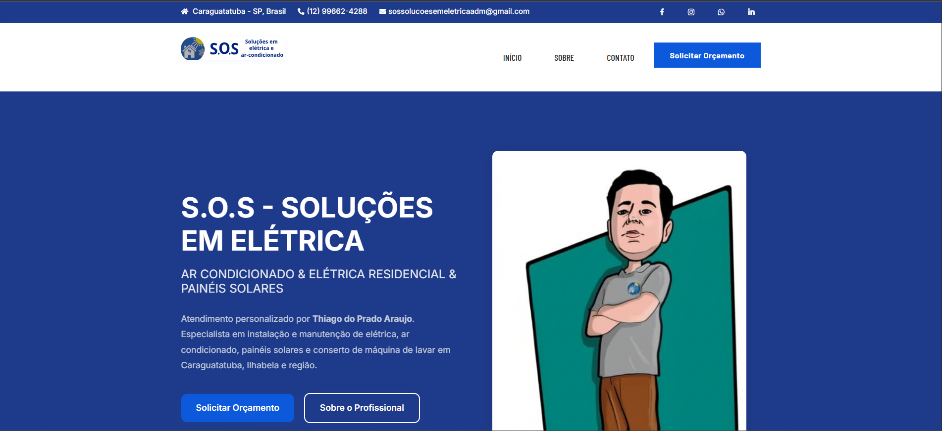 Site S.O.S Soluções em Elétrica